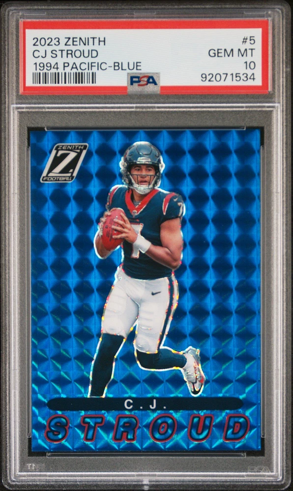 2023 Panini Zenith 1994 Pacific 5 Cj Stroud Blue PSA 10