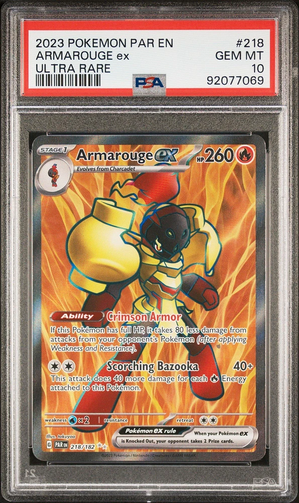 2023 Pokemon Par En-paradox Rift 218 Armarouge Ex Ultra Rare PSA 10