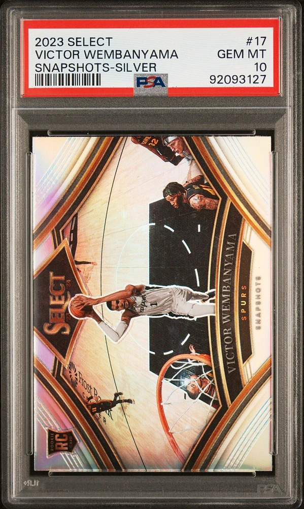 2023 Panini Select Snapshots 17 Victor Wembanyama Silver Prizm PSA 10