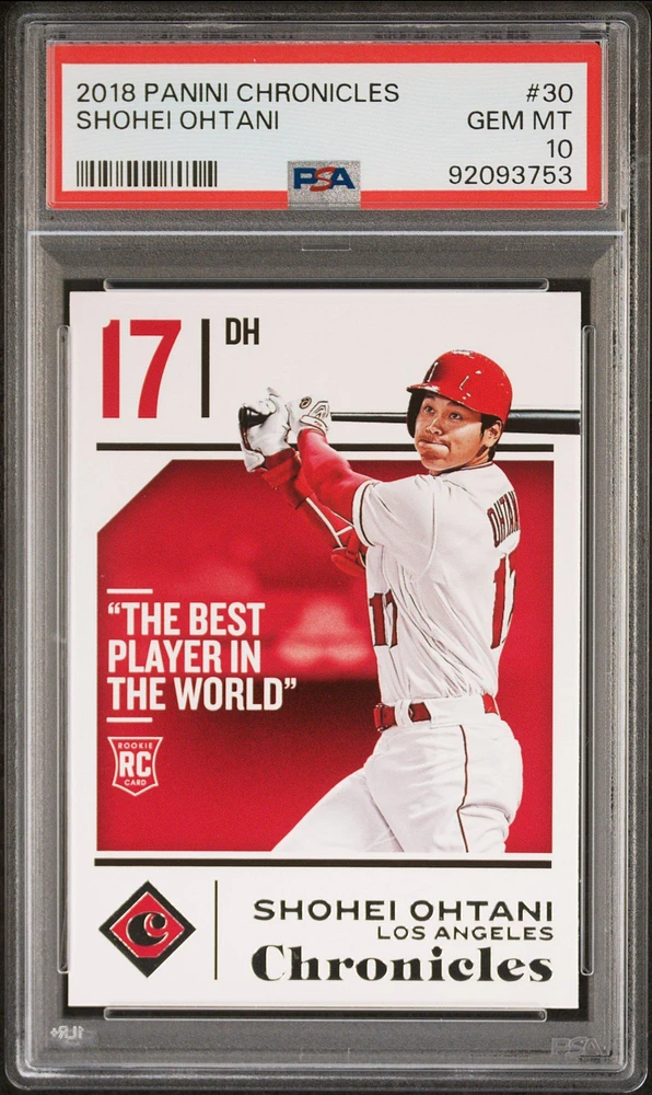 2018 Panini Chronicles 30 Shohei Ohtani PSA 10