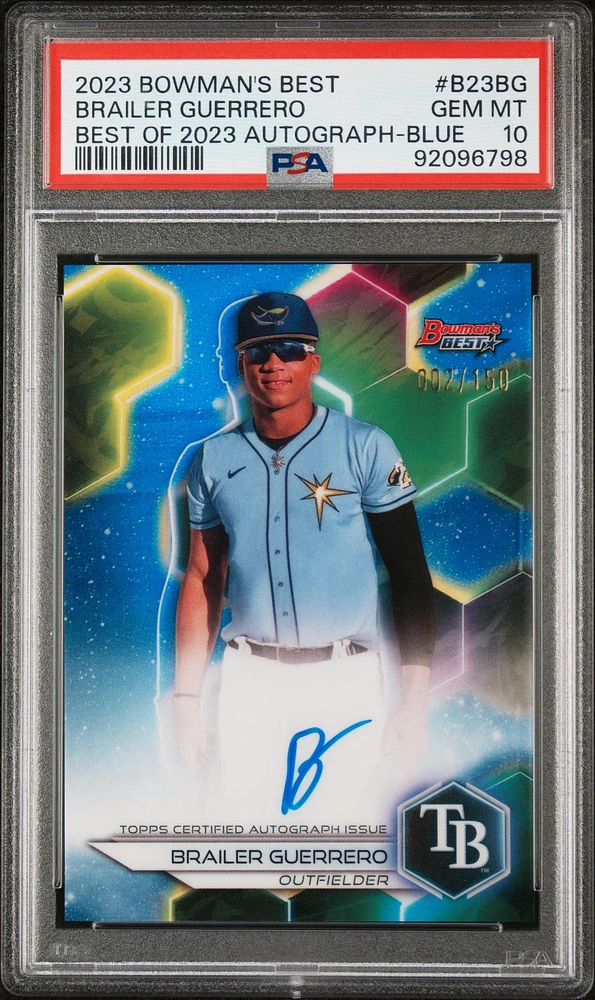 2023 Bowman's Best Best Of 2023 Autographs B23bg Brailer Guerrero Blue PSA 10