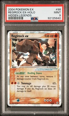 2004 Pokemon Ex Hidden Legends 98 Regirock Ex-holo PSA 9
