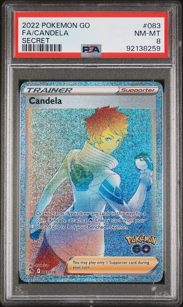 2022 Pokemon Go 083 Full Art/candela Secret PSA 8