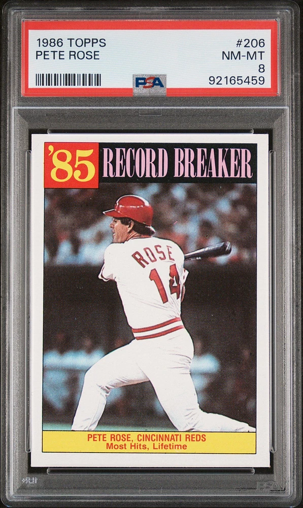 1986 Topps 206 Pete Rose PSA 8