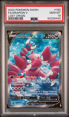 2022 Pokemon Sword & Shield Lost Origin 182 Full Art/drapion V PSA 10
