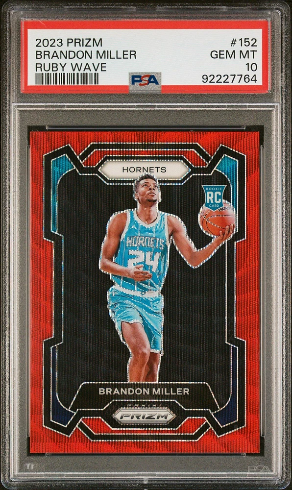 2023 Panini Prizm 152 Brandon Miller Ruby Wave PSA 10