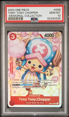 2024 One Piece Extra Booster -memorial Collection- 006 Tony Tony Chopper PSA 10