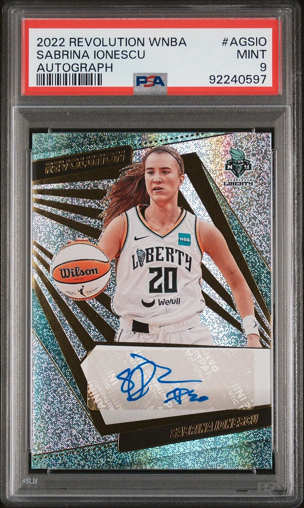 2022 Panini Revolution Wnba Autographs Agsio Sabrina Ionescu PSA 9