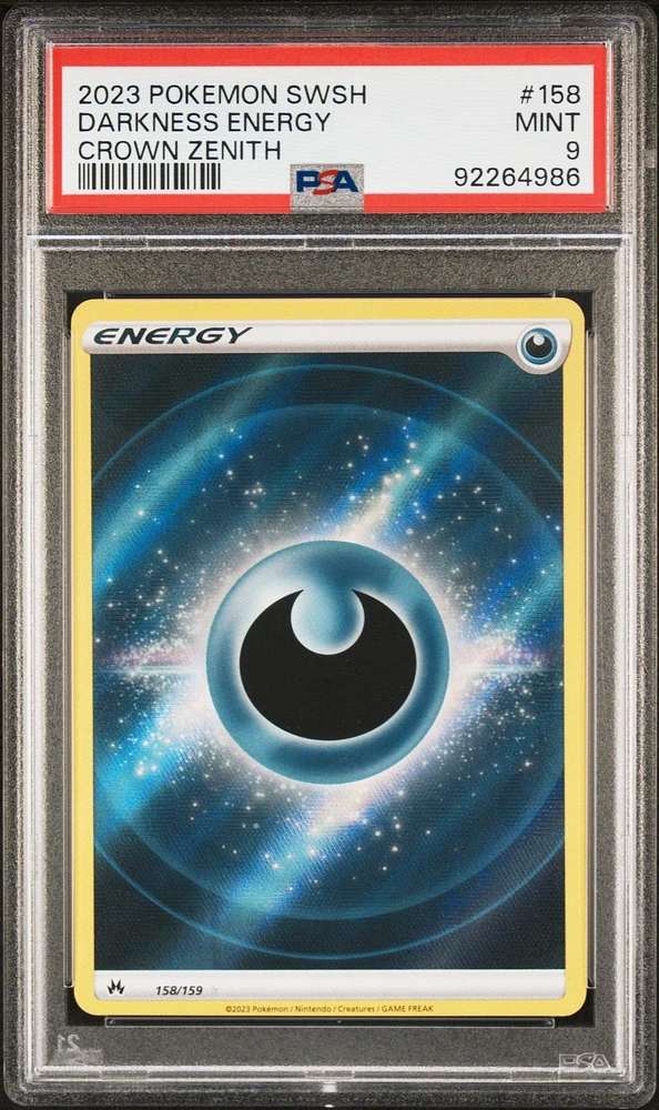 2023 Pokemon Sword And Shield Crown Zenith 158 Darkness Energy PSA 9