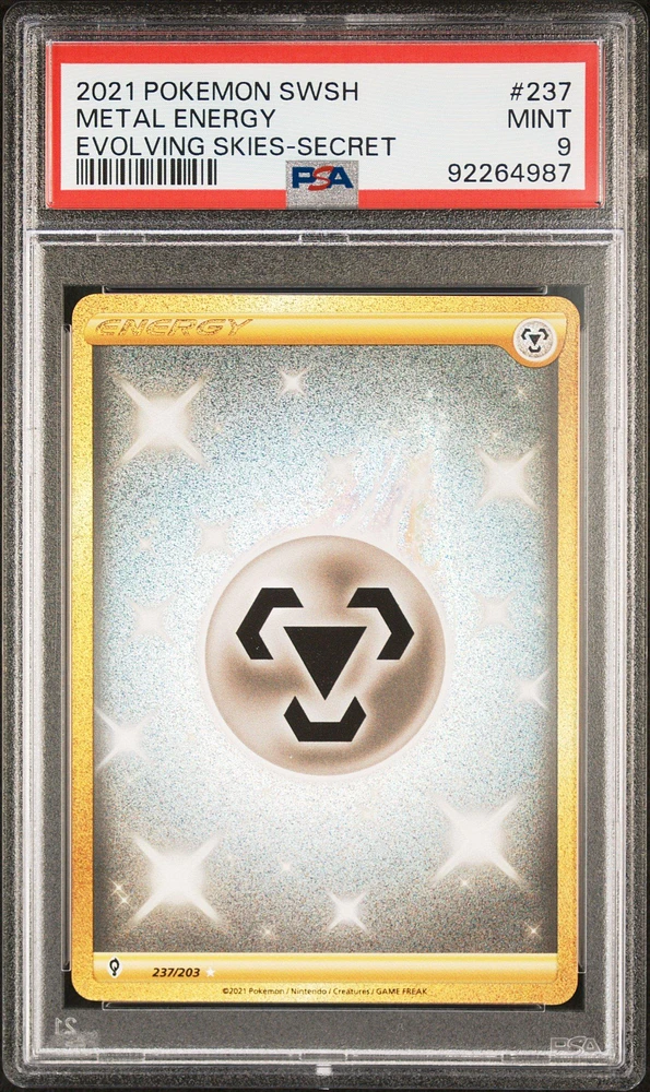 2021 Pokemon Sword & Shield Evolving Skies 237 Metal Energy Secret PSA 9