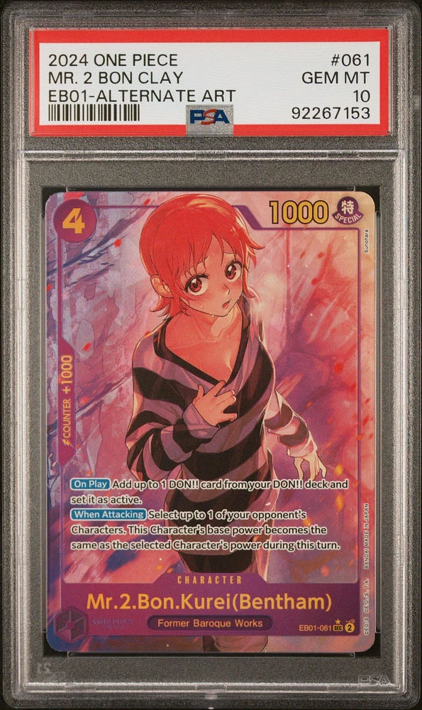 2024 One Piece Extra Booster -memorial Collection- 061 Mr. 2 Bon Clay Alternate Art PSA 10
