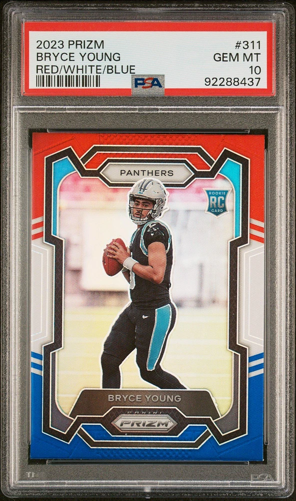 2023 Panini Prizm 311 Bryce Young Red/white/blue Prizm PSA 10