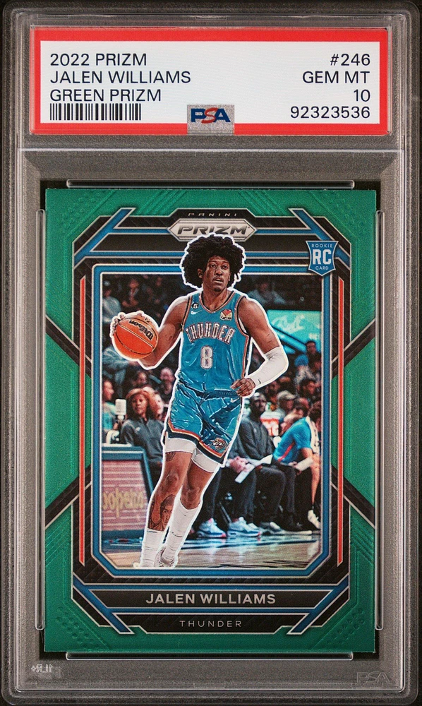 2022 Panini Prizm 246 Jalen Williams Green Prizm PSA 10