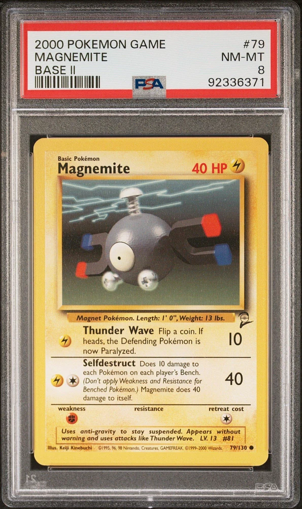 2000 Pokemon Game Base Ii 79 Magnemite PSA 8