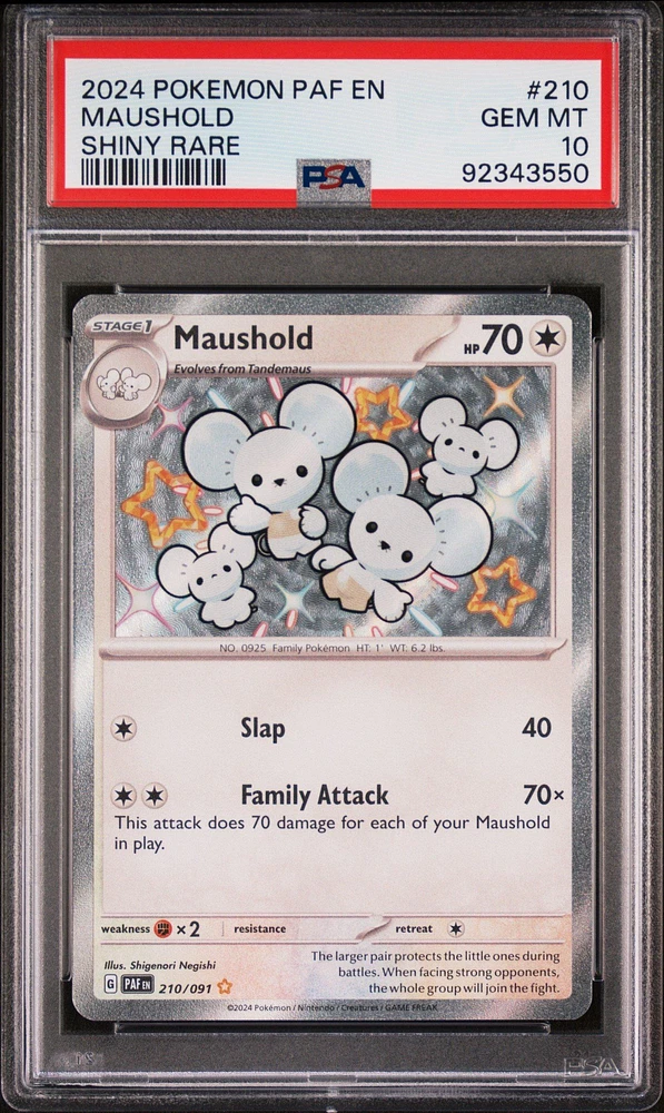 2024 Pokemon Paf En-paldean Fates 210 Maushold PSA 10