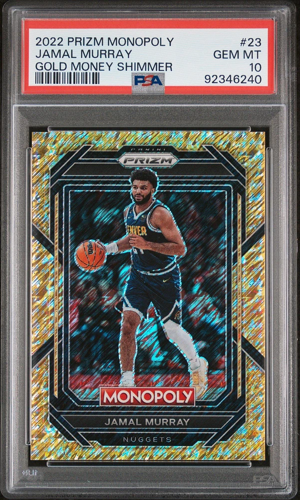 2022 Panini Prizm Monopoly 23 Jamal Murray Gold Money Shimmer PSA 10