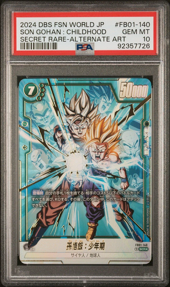 2024 Dragon Ball Super Card Game Fusion World Japanese Awakened Pulse Fb01-140 Son Gohan : Childhood Secret Rare-alternate Art PSA 10