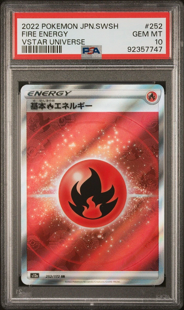 2022 Pokemon Japanese Sword & Shield Vstar Universe 252 Fire Energy PSA 10