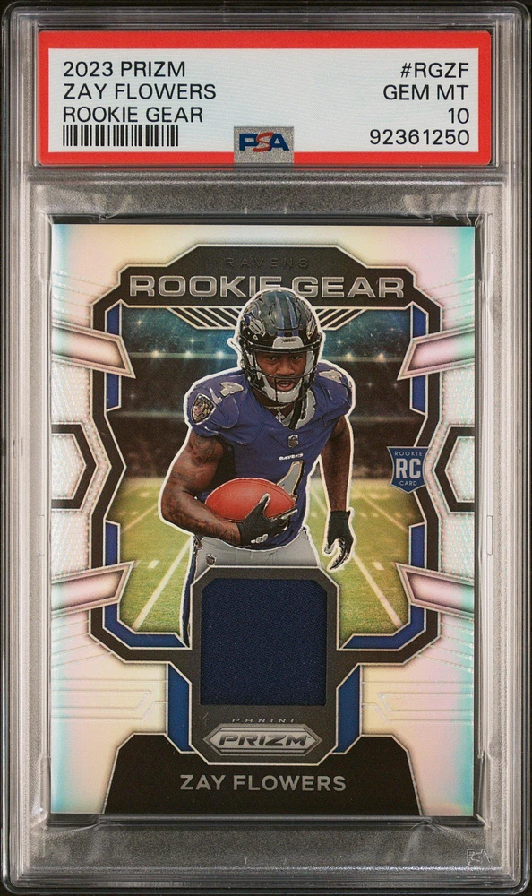 2023 Panini Prizm Rookie Gear Rgzf Zay Flowers PSA 10