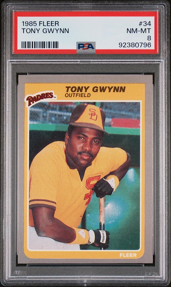 1985 Fleer 34 Tony Gwynn PSA 8