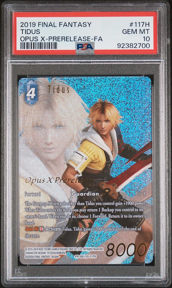 2019 Final Fantasy Opus X 117h Tidus Prerelease-full Art PSA 10