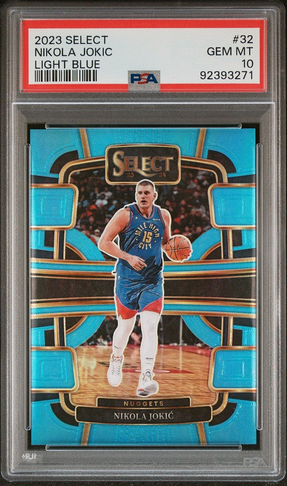 2023 Panini Select 32 Nikola Jokic Light Blue Prizm PSA 10