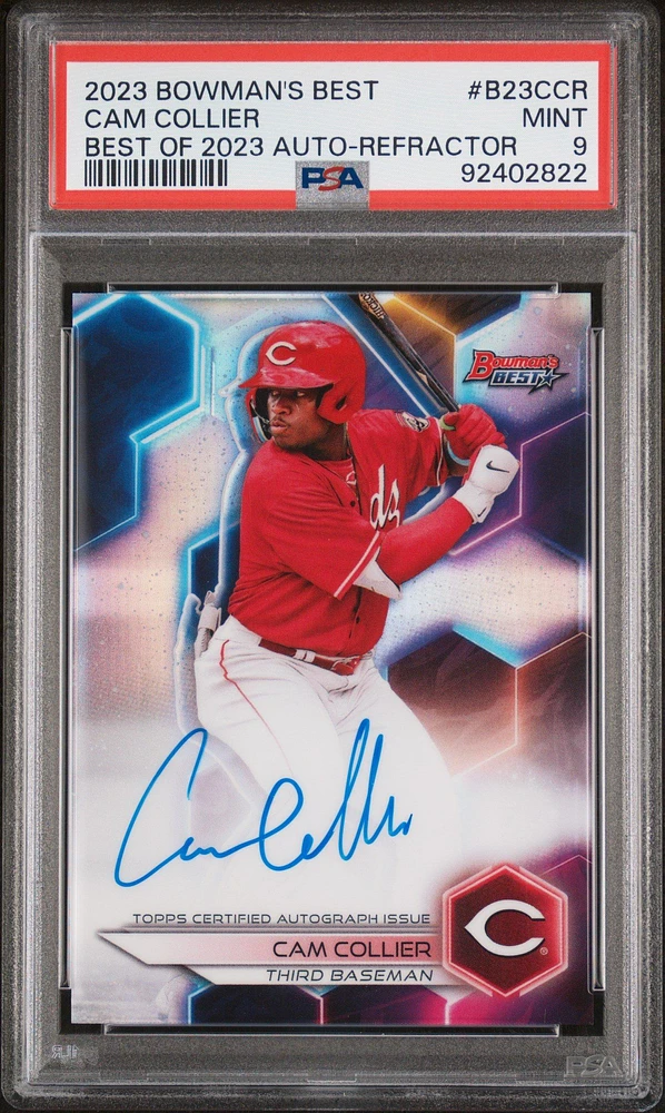 2023 Bowman's Best Best Of 2023 Autographs B23ccr Cam Collier Refractor PSA 9