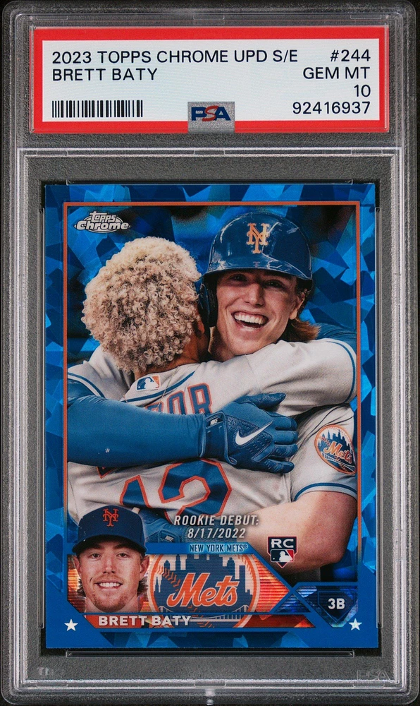 2023 Topps Chrome Update Sapphire Edition 244 Brett Baty PSA 10