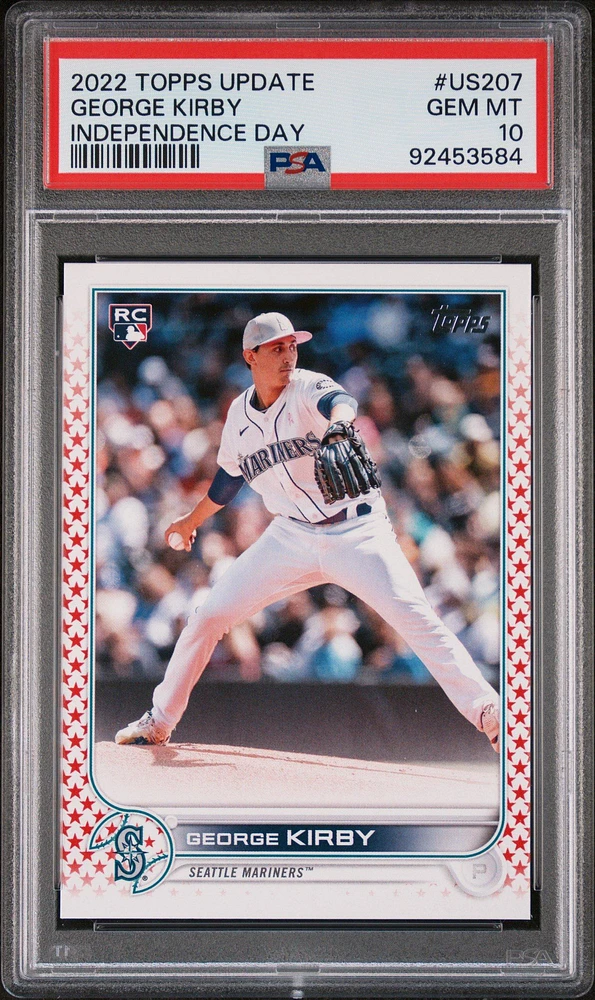 2022 Topps Update Us207 George Kirby Independence Day PSA 10