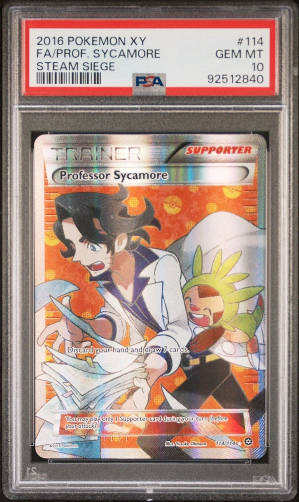 2016 Pokemon Xy Steam Siege 114 Fa/prof. Sycamore PSA 10