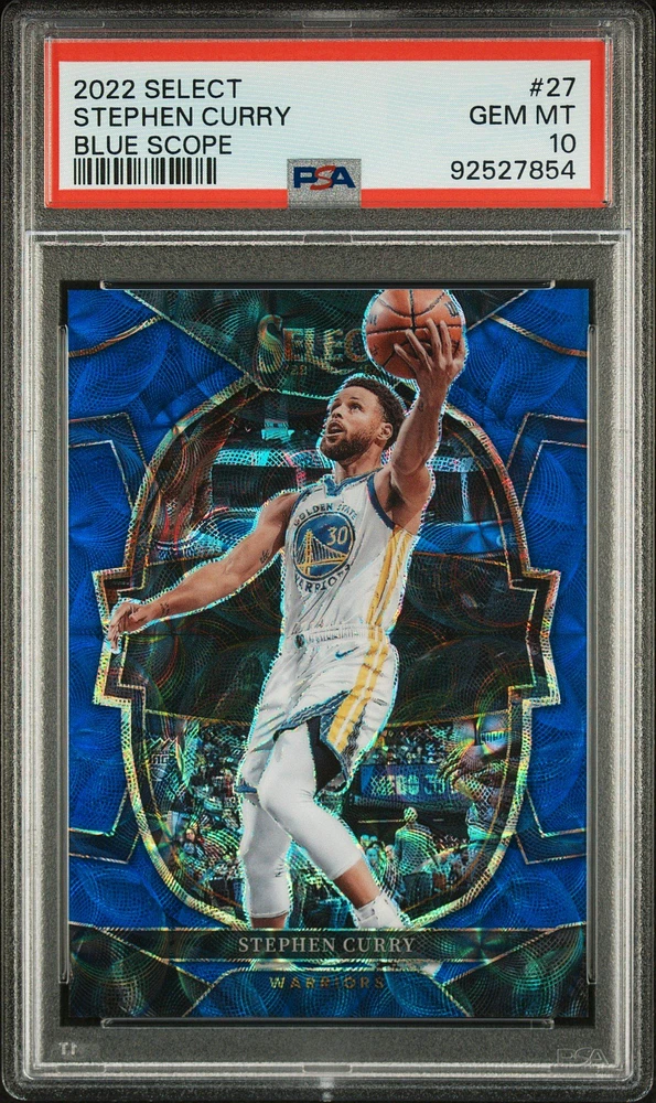2022 Panini Select 27 Stephen Curry Blue Scope PSA 10