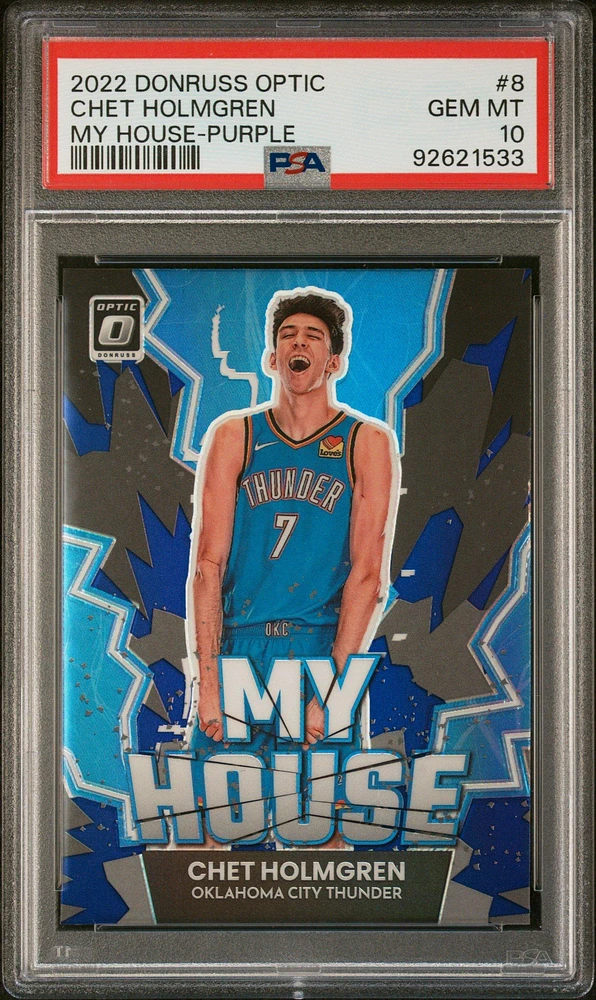 2022 Panini Donruss Optic My House 8 Chet Holmgren Purple PSA 10