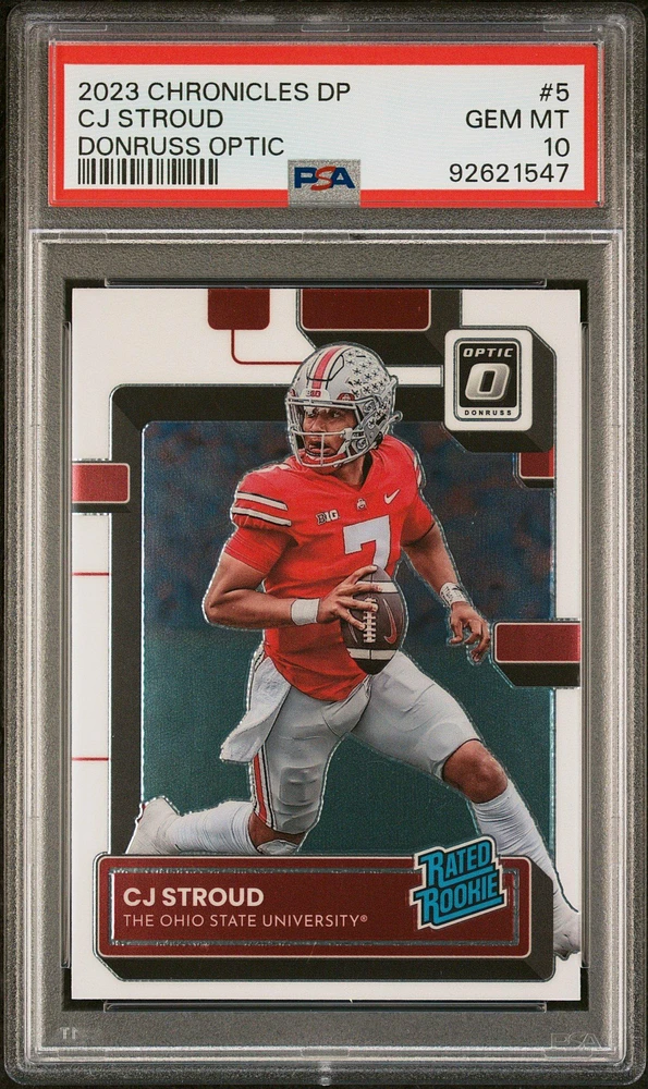 2023 Panini Chronicles Draft Picks Donruss Optic 5 Cj Stroud PSA 10