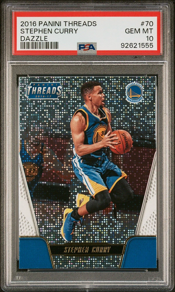 2016 Panini Threads 70 Stephen Curry Dazzle PSA 10