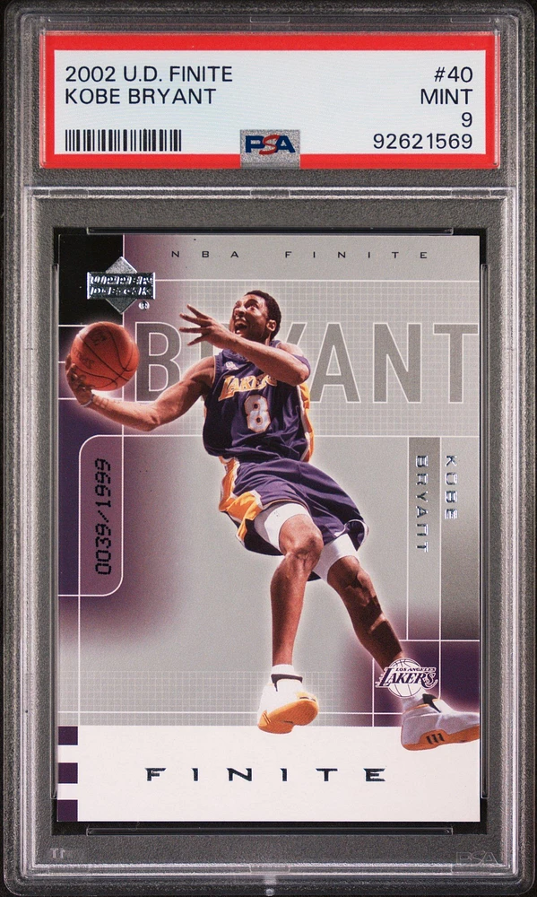 2002 Upper Deck Finite 40 Kobe Bryant PSA 9