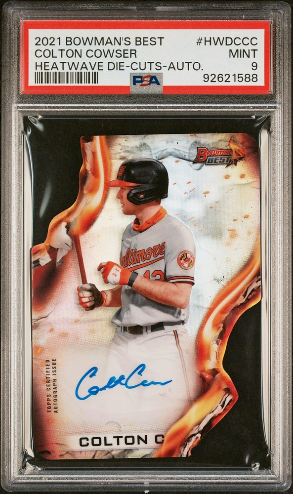2021 Bowman's Best Heatwave Die-cuts Hwdccc Colton Cowser Autograph PSA 9