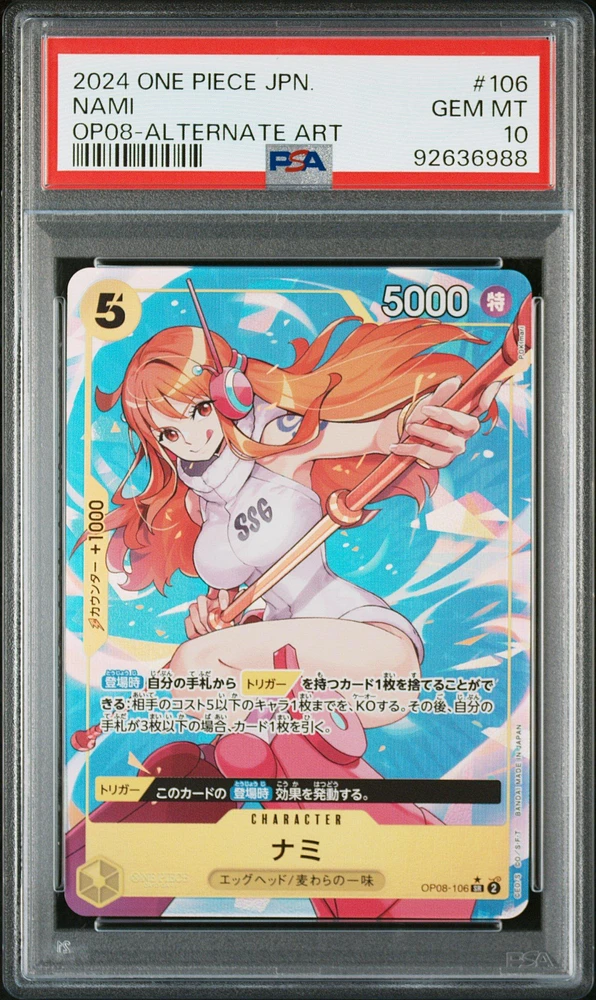2024 One Piece Japanese Two Legends 106 Nami Alternate Art PSA 10