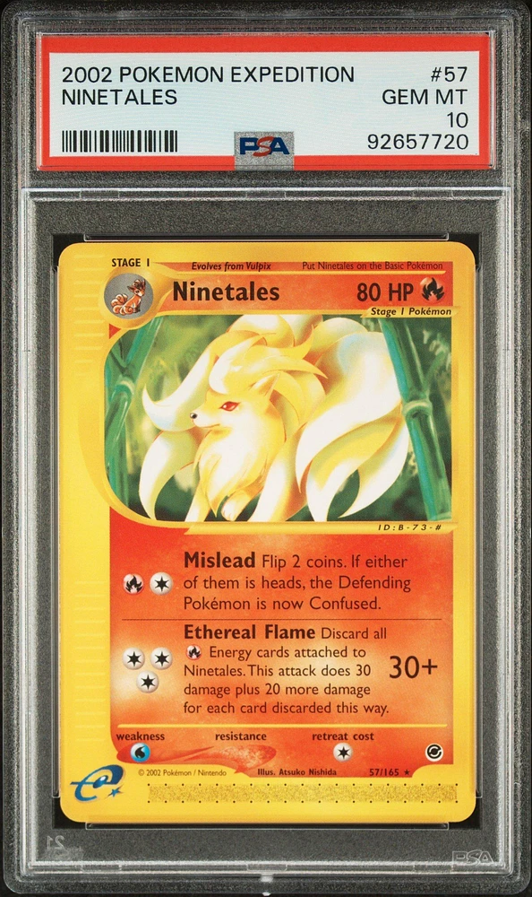2002 Pokemon Expedition 57 Ninetales PSA 10