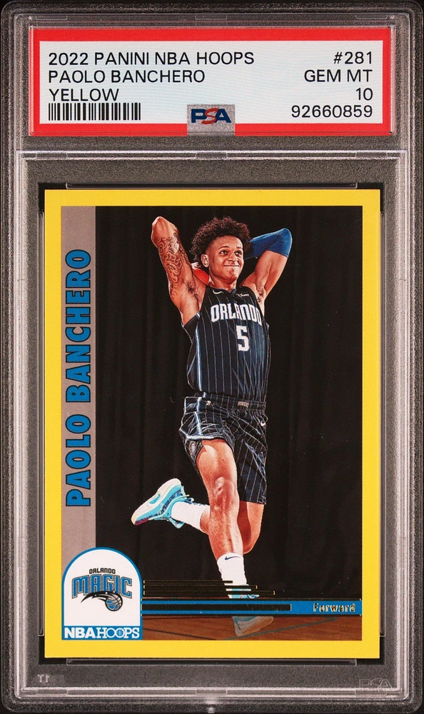 2022 Panini Nba Hoops 281 Paolo Banchero Yellow PSA 10