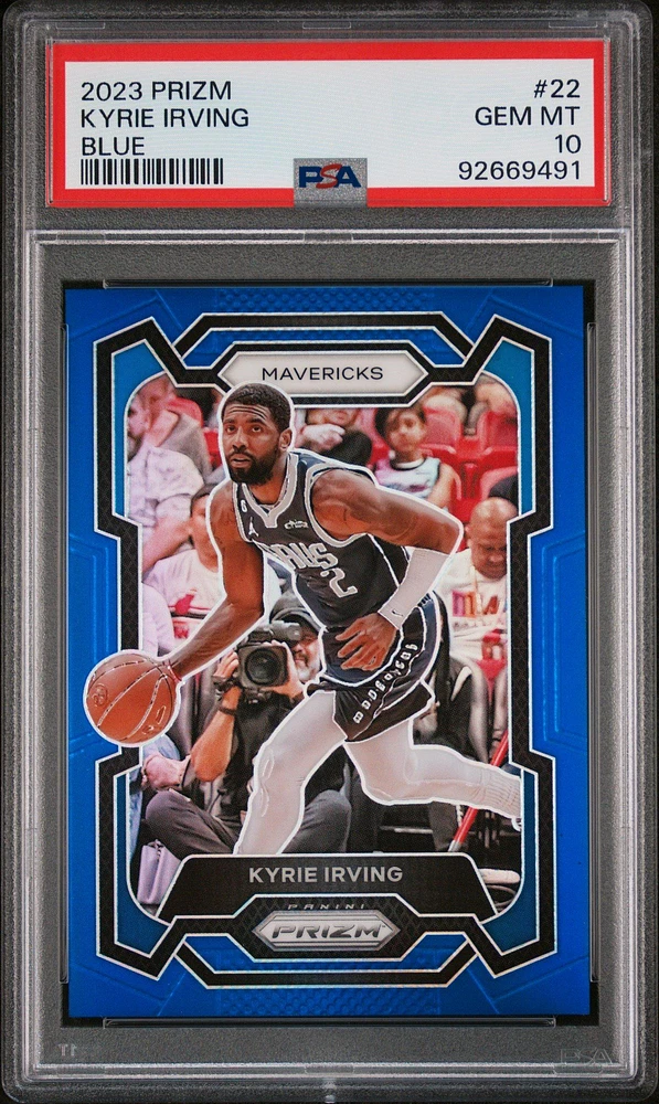 2023 Panini Prizm 22 Kyrie Irving Blue Prizm PSA 10