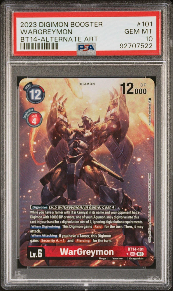 2023 Digimon Booster Blast Ace 101 Wargreymon Alternate Art PSA 10