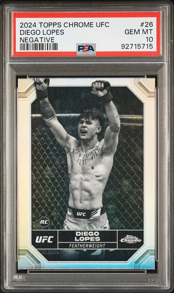 2024 Topps Chrome Ufc 26 Diego Lopes Negative Refractor PSA 10