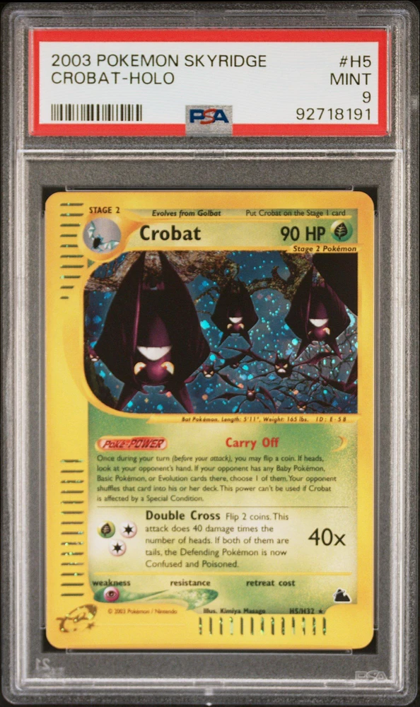 2003 Pokemon Skyridge H5 Crobat-holo PSA 9