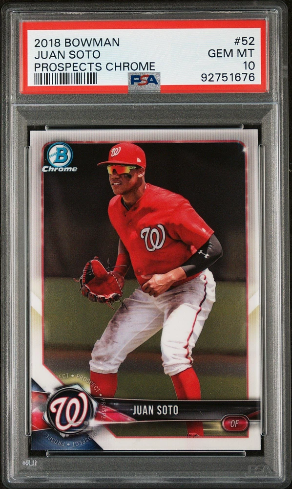 2018 Bowman Prospects Chrome 52 Juan Soto PSA 10