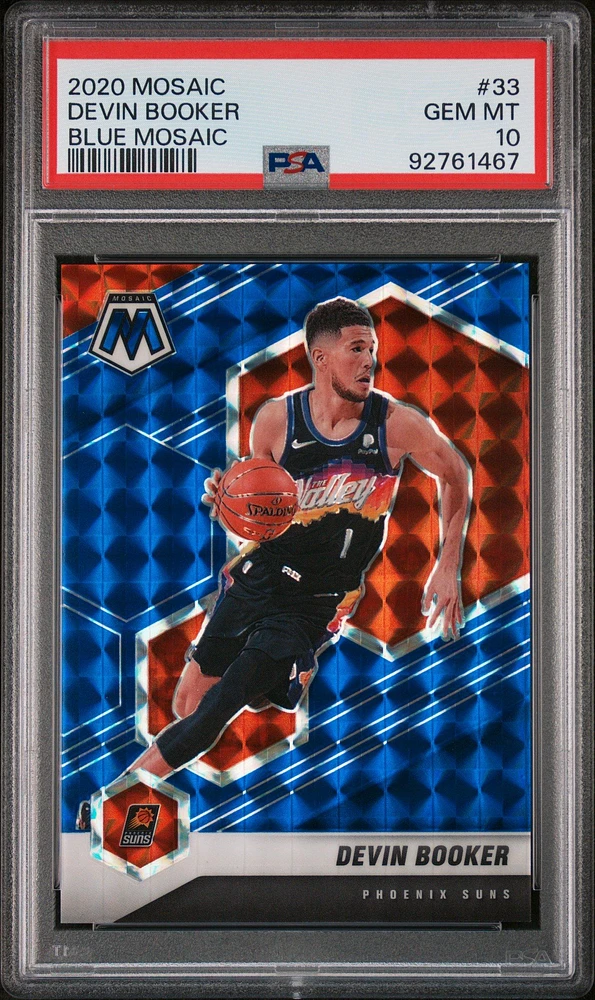 2020 Panini Mosaic 33 Devin Booker Blue Mosaic PSA 10