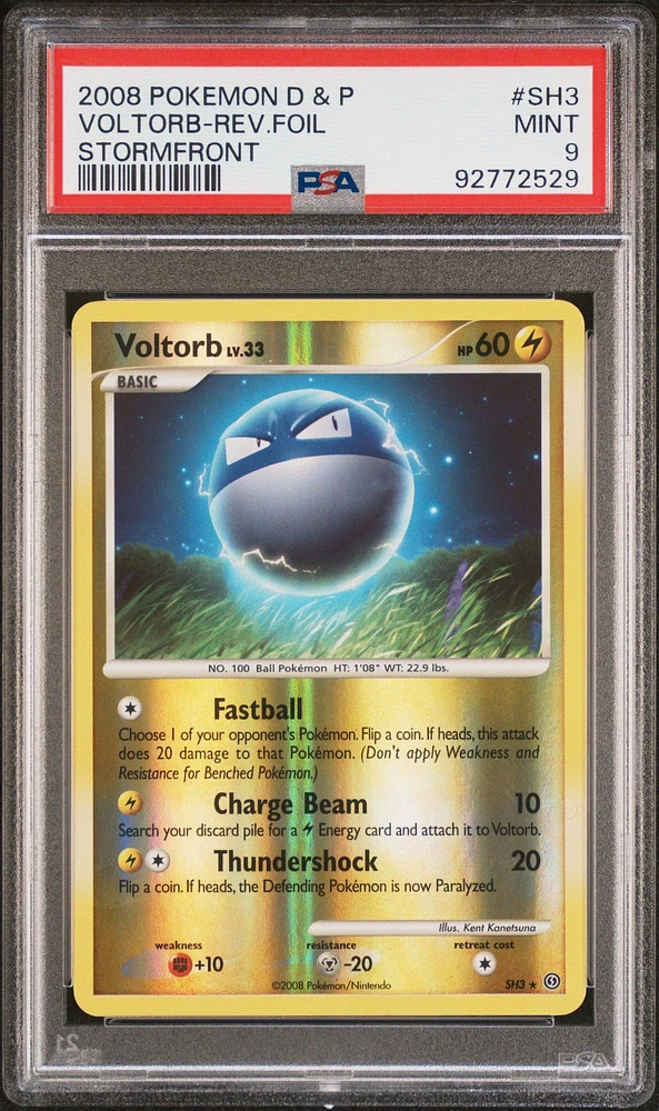 2008 Pokemon Diamond & Pearl Stormfront Sh3 Voltorb-reverse Foil PSA 9