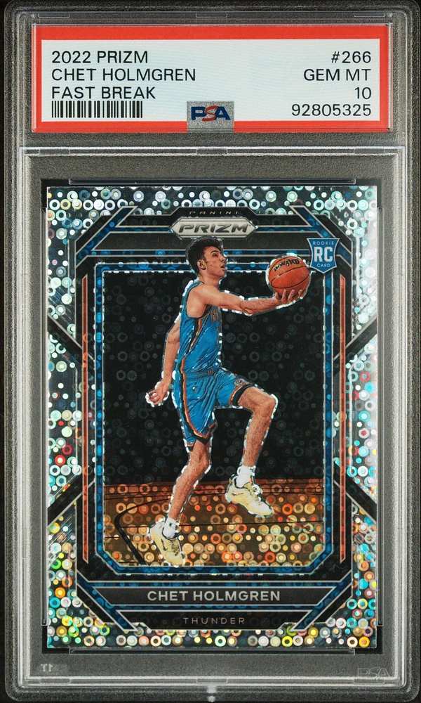 2022 Panini Prizm 266 Chet Holmgren Fast Break PSA 10
