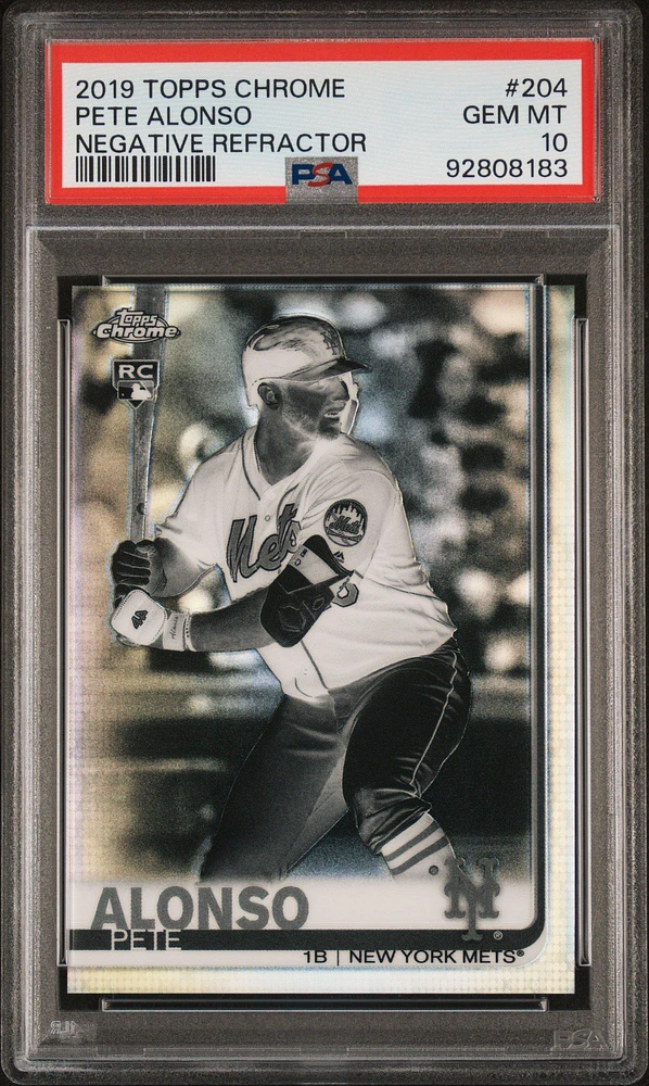 2019 Topps Chrome 204 Pete Alonso Negative Refractor PSA 10