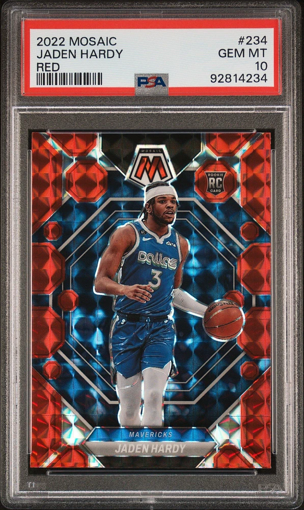 2022 Panini Mosaic 234 Jaden Hardy Red PSA 10