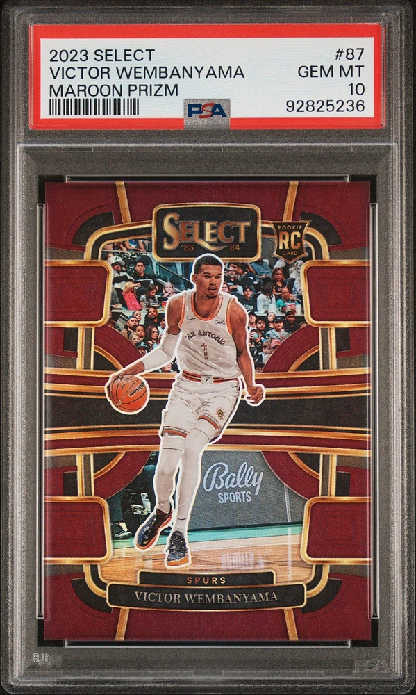 2023 Panini Select 87 Victor Wembanyama Maroon Prizm PSA 10